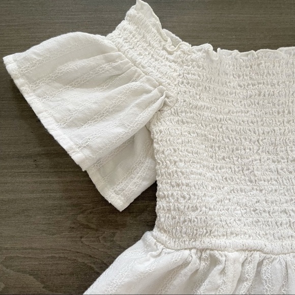 American Eagle Outfitters off the shoulder peplum white crop top size S - Picture 3 of 8